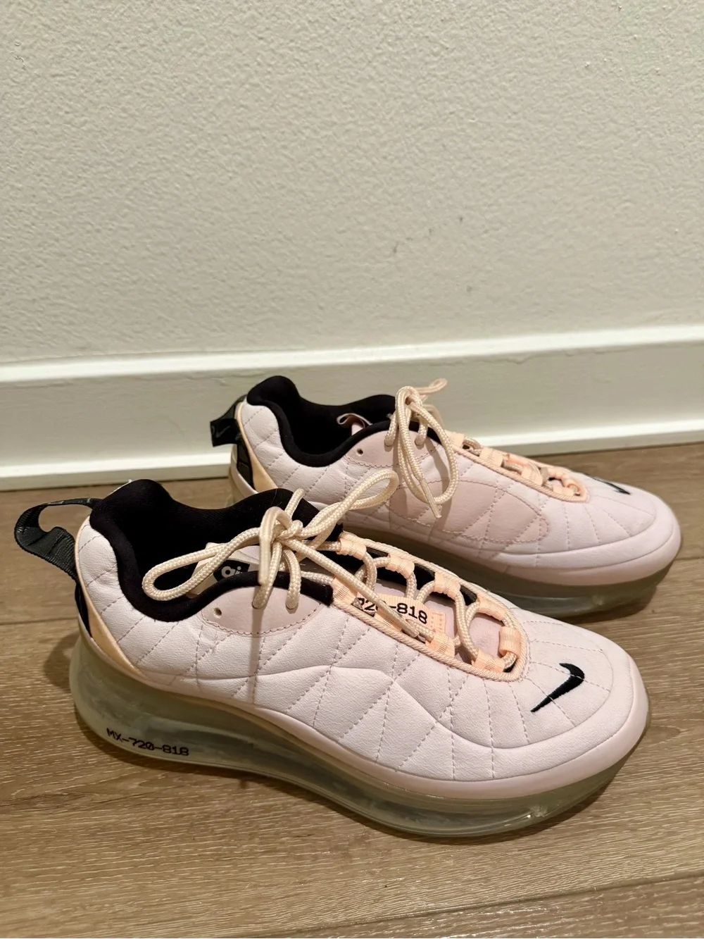 Nike Women's Pink Quilted Air Max-Style Trainer